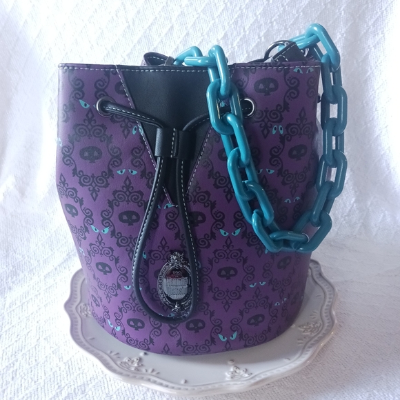 Loungefly Handbags - Disney Parks × Loungefly The Haunted Mansion Wallpaper Drawstring Purse GITD